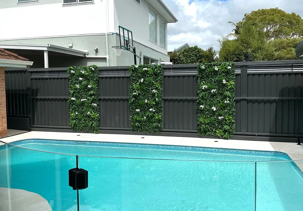 Snowy White Artificial Vertical Garden Green Wall Panel 40×40in 11 SQ FT – UV Resistant – Commercial Grade