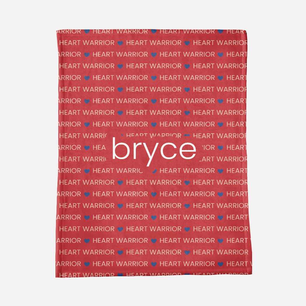 Heart Warrior Personalized Minky Blanket
