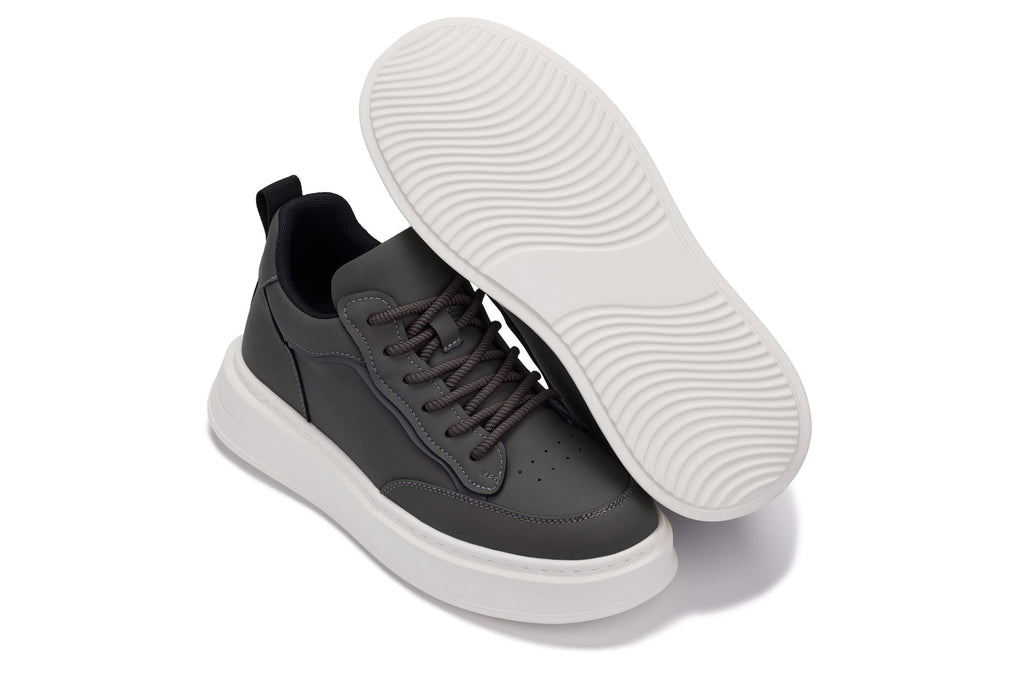 CALTO - Q432 - 2.6 Inches Taller Lightweight (Grey/White Sole) - Chunky Sole Sneakers