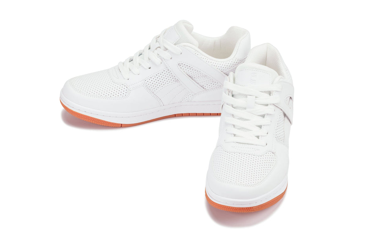 CALTO - S2531 - 2.2 Inches Taller (White) with Gum Sole - Contemporary Casual Sneaker
