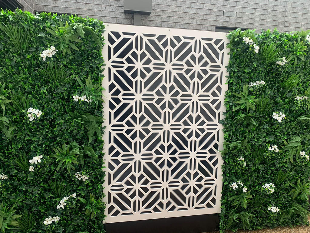 Snowy White Artificial Vertical Garden Green Wall Panel 40×40in 11 SQ FT – UV Resistant – Commercial Grade