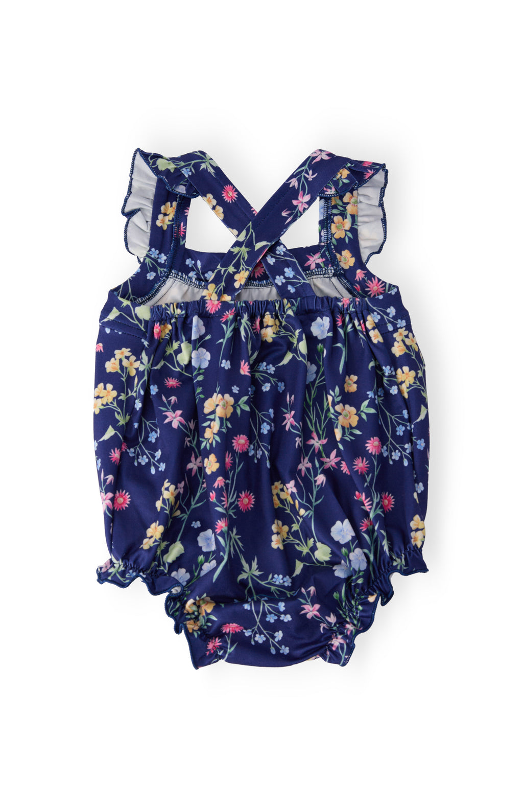 Sunny Meadow Ruffle Cross Back Romper