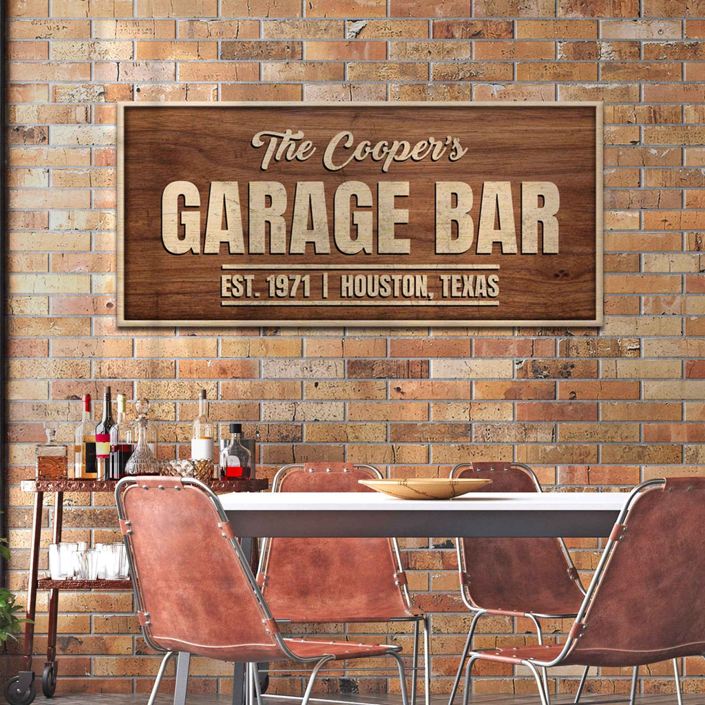 Rustic Garage Bar Wood Sign