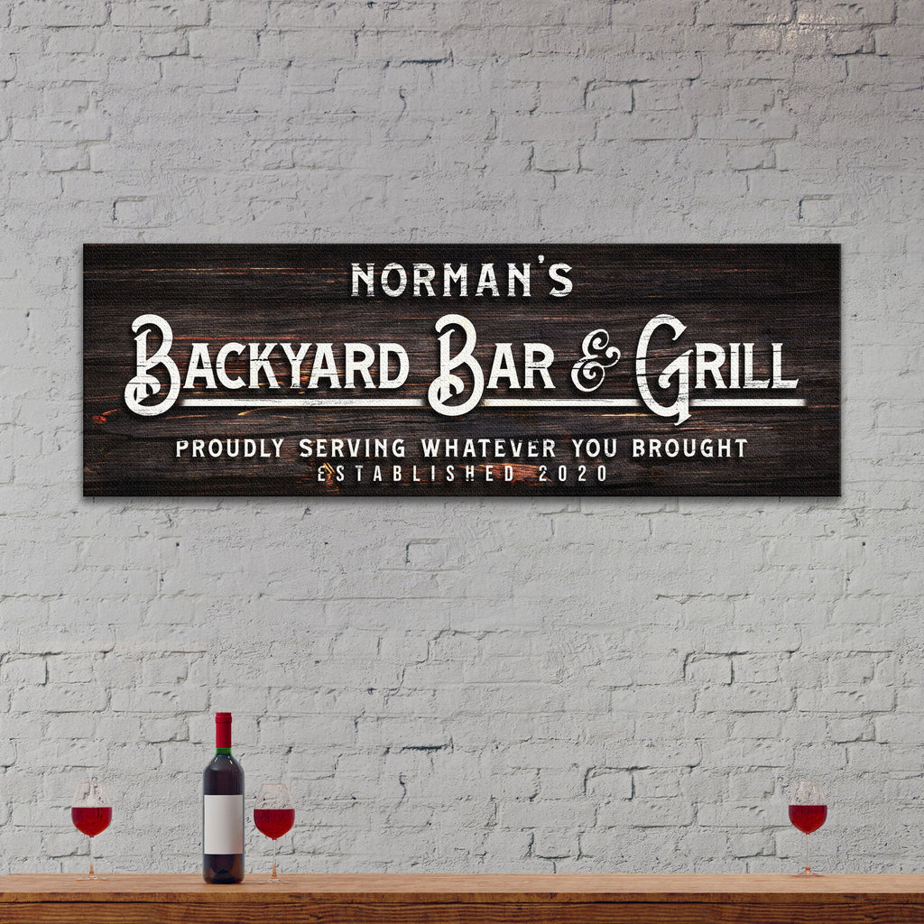 Custom Backyard Bar and Grill Sign: Custom Bar Signs for Home Bar – Perfect for Outdoor Man Cave Decor