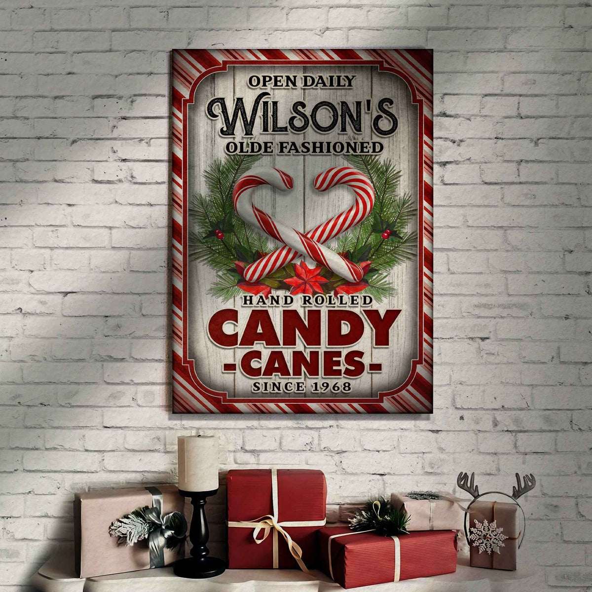 Olde Fashioned Hand Rolled Candy Canes Sign