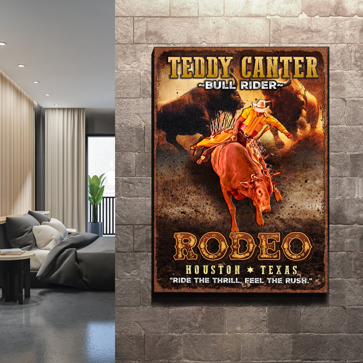 Cowboy Rodeo Bull Rider Sign