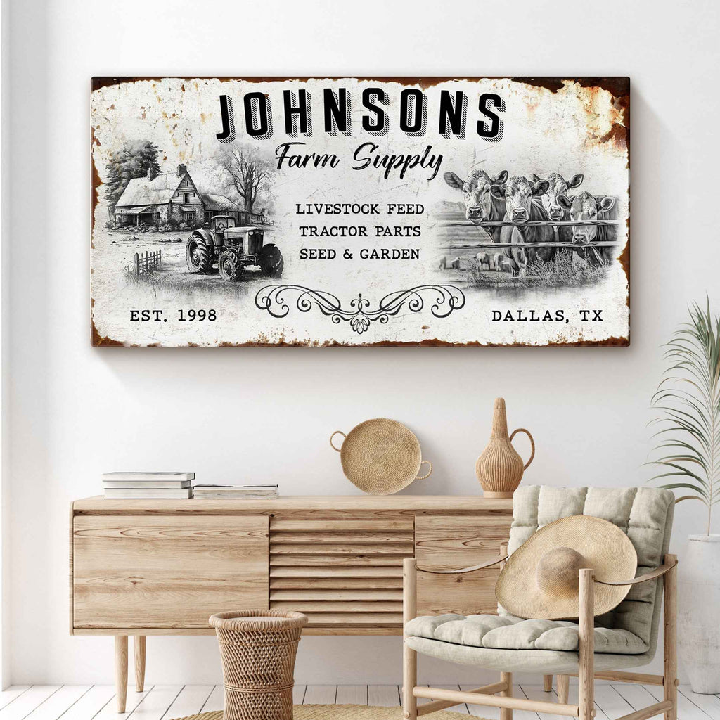 Family Farm Supply Sign