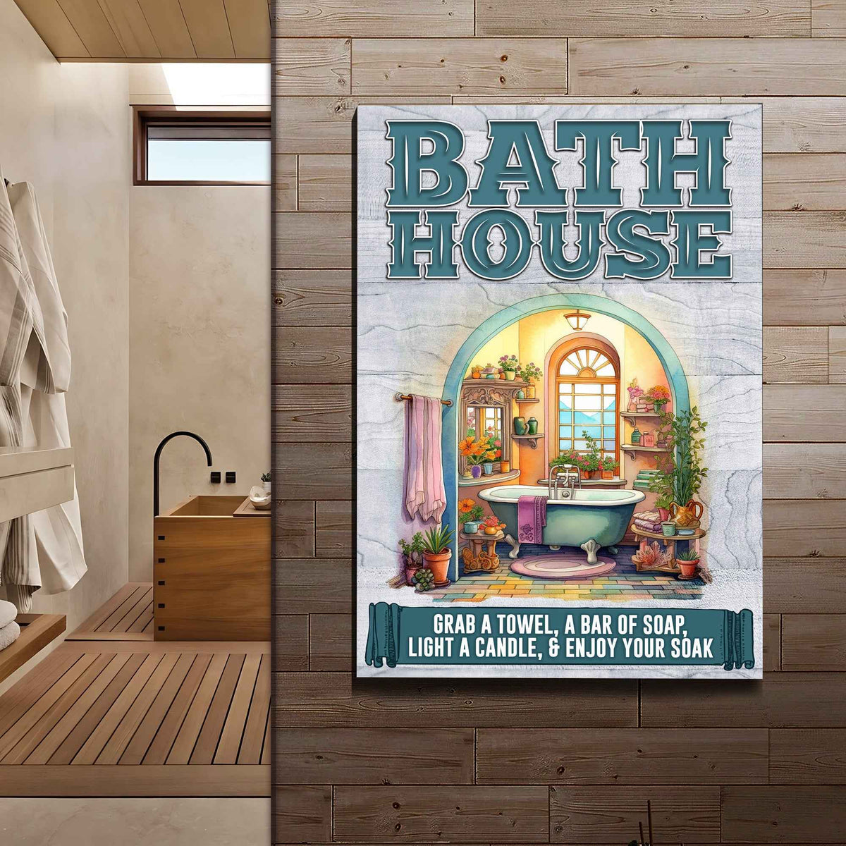 Enjoy Your Soak Bath House Sign