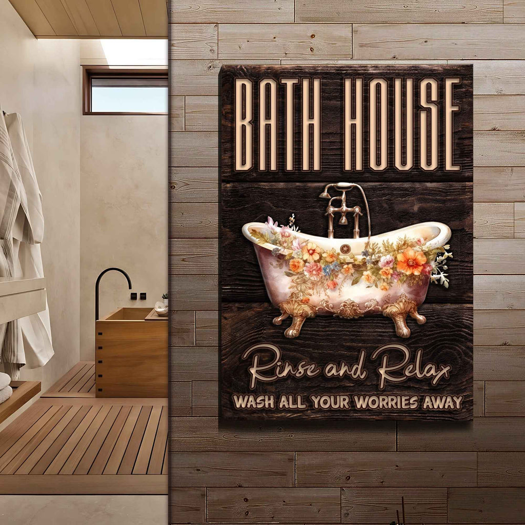 Rinse And Relax Bath House Sign