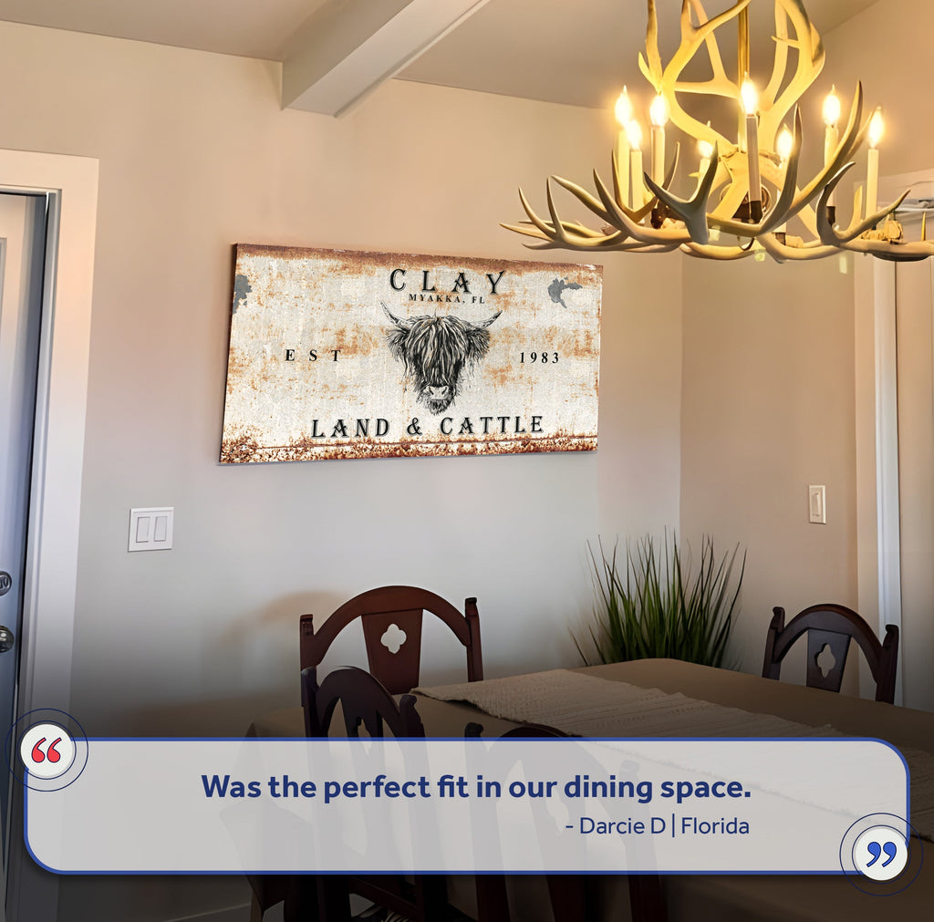 Land And Cattle Rustic Sign III