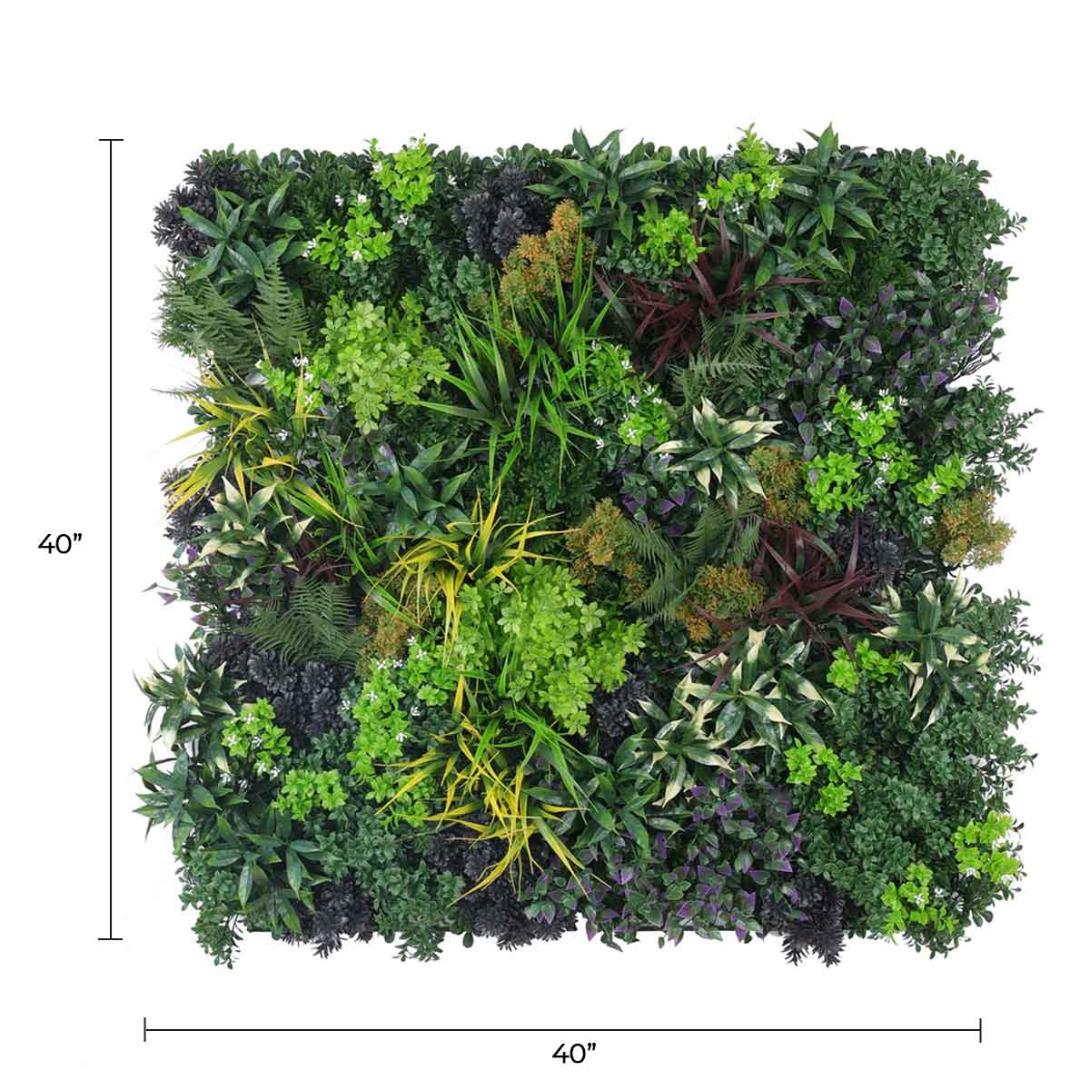 Vivid Green Floral Fusion Artificial Vertical Garden Green Wall Panel 40×40in 11 SQ FT – UV Resistant – Commercial Grade