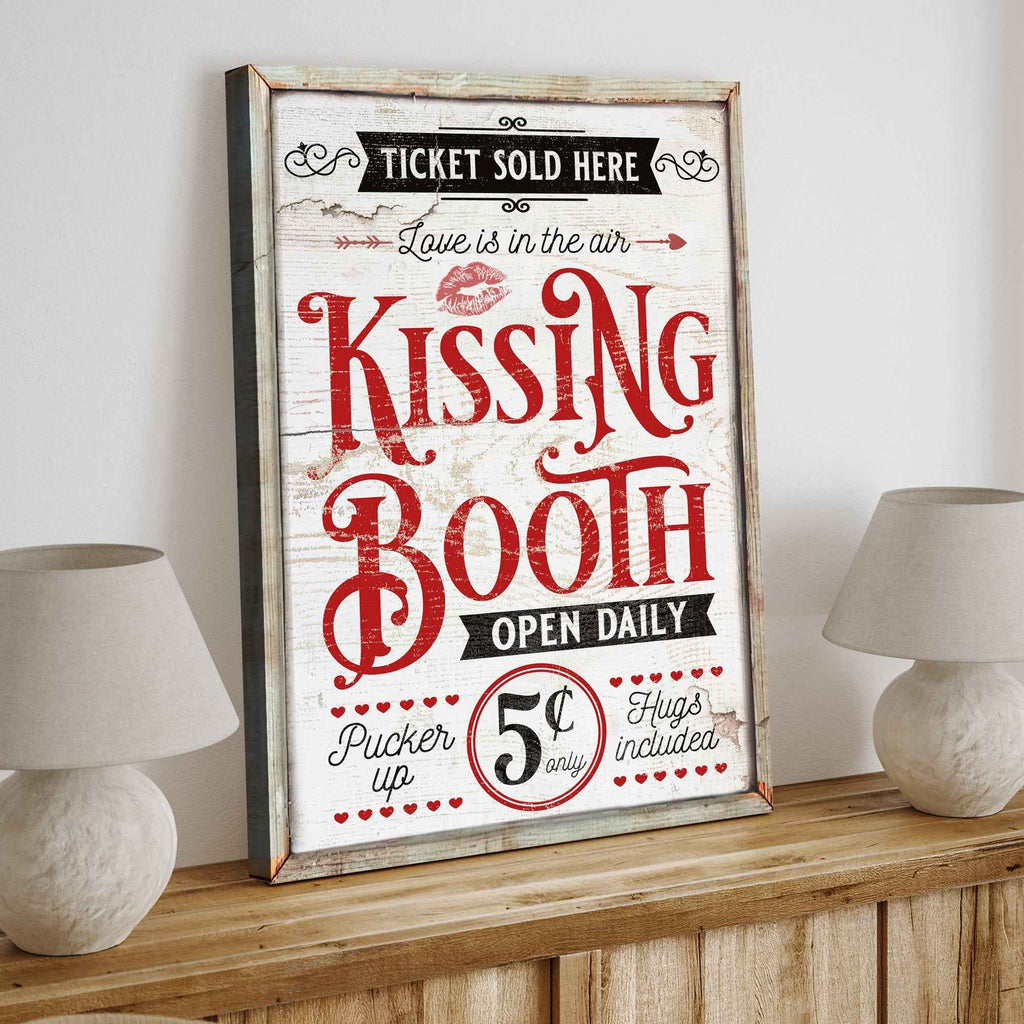 Valentines Day Kissing Booth Sign III