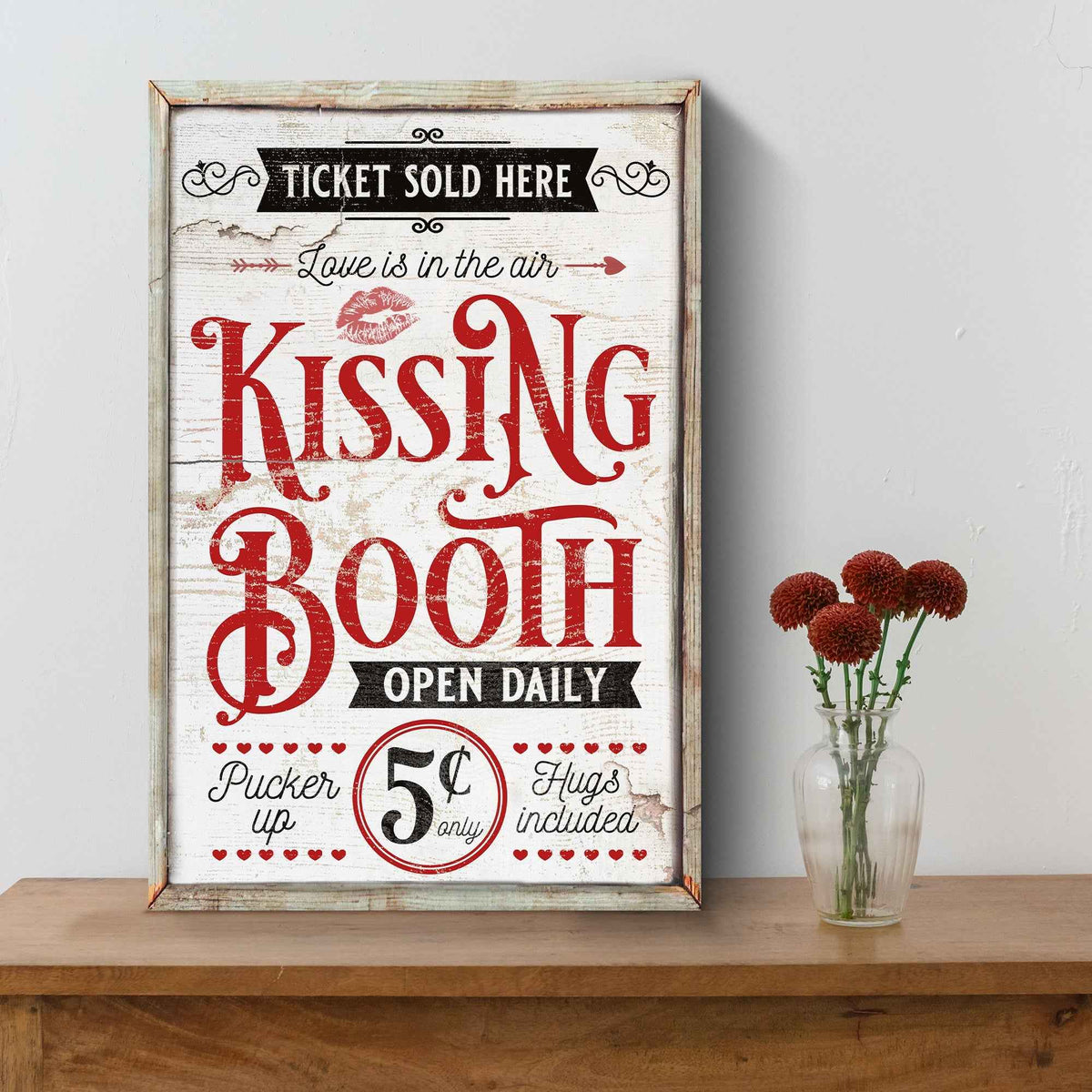 Valentines Day Kissing Booth Sign III