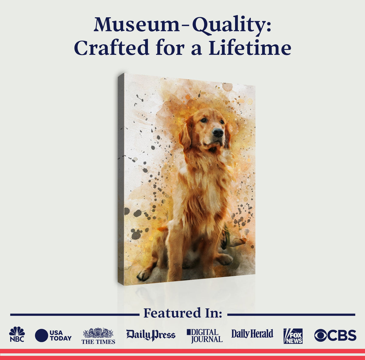 Pet Watercolor Portrait Custom Wall Art