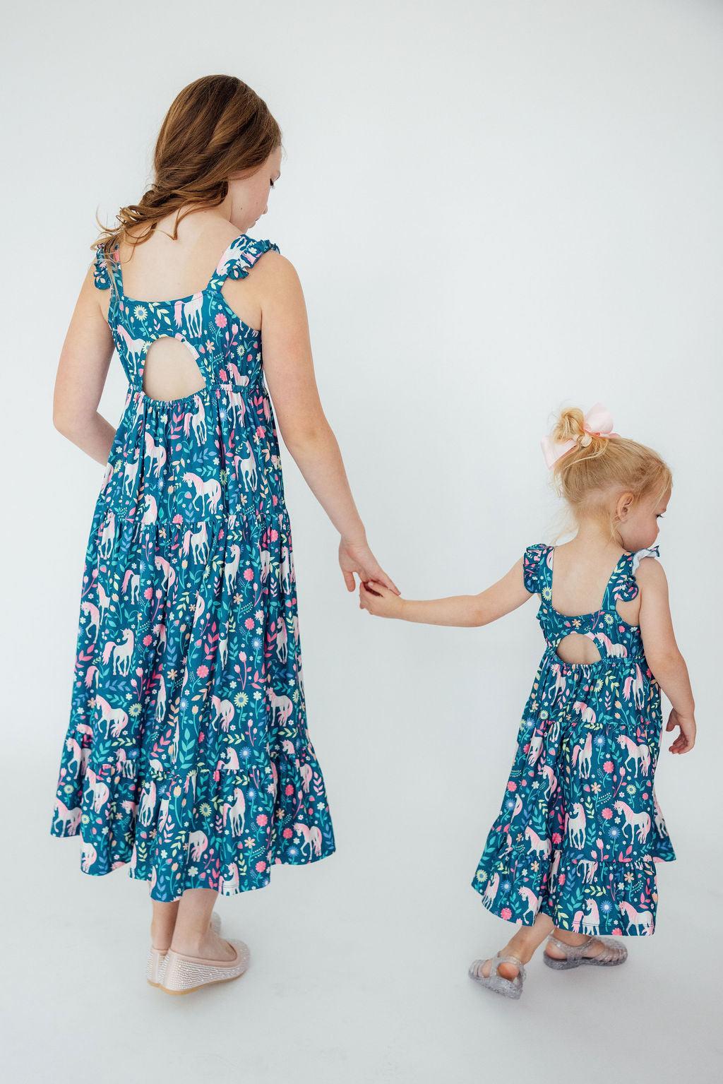 SALE Wish Upon a Unicorn Ruffle Maxi Dress