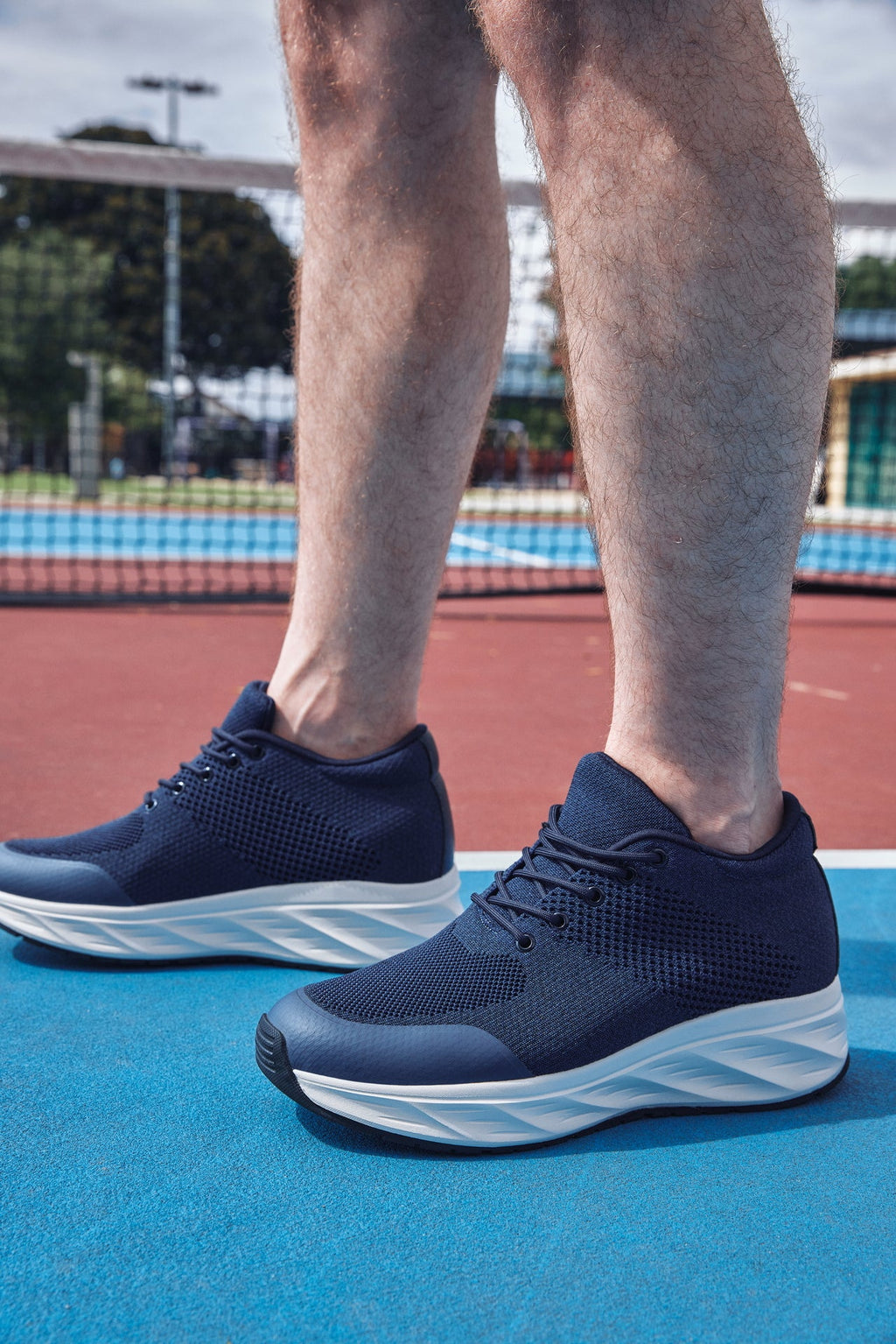 CALTO - X2693 - 2.8 Inches Taller (Navy/White Sole) - Lightweight Sporty Sneakers