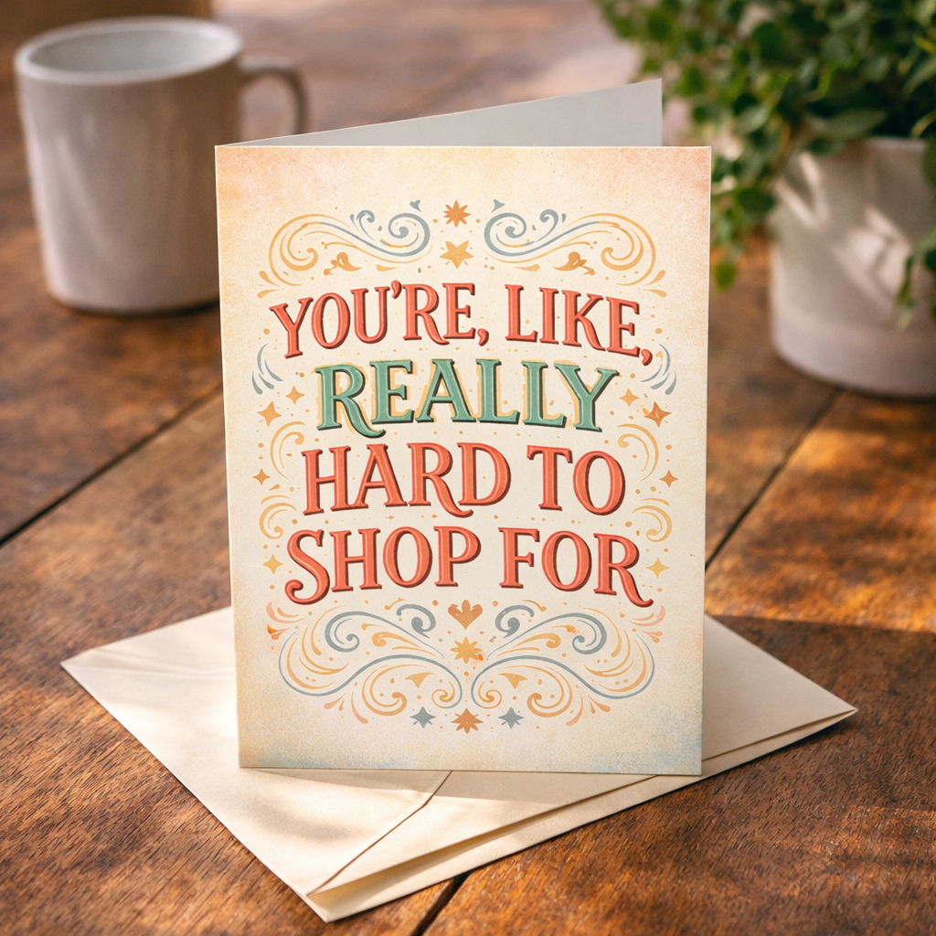 You're Like Really Hard to Shop For Card