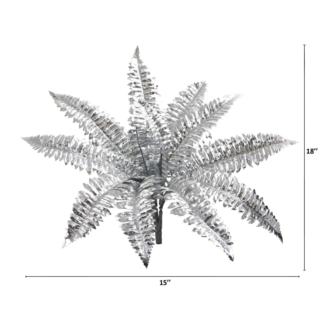 18” Metallic Boston Fern Artificial Plant (Set of 12)
