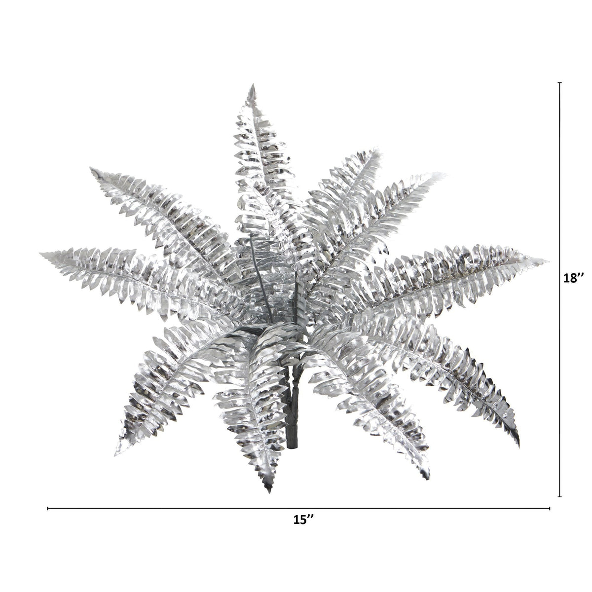 18” Metallic Boston Fern Artificial Plant (Set of 12)