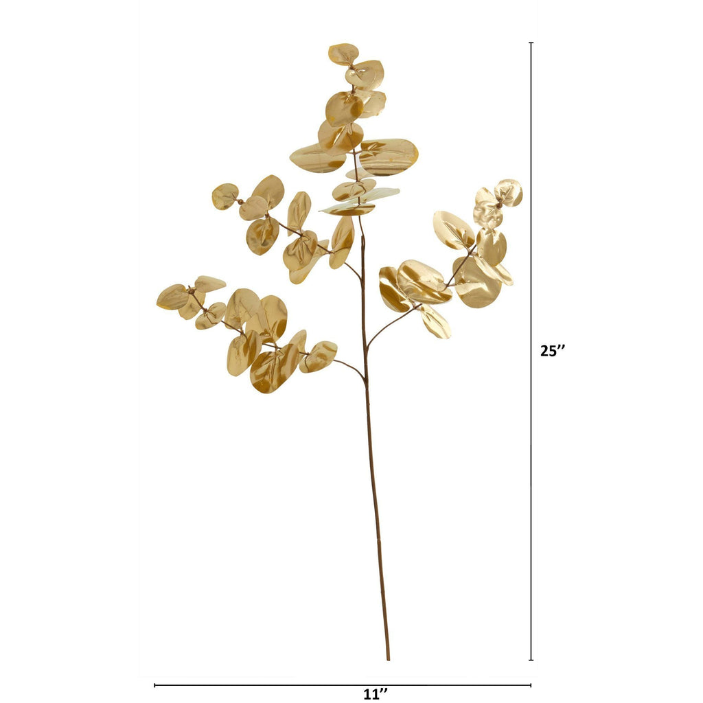 25” Metallic Eucalyptus Artificial Plant (Set of 24)