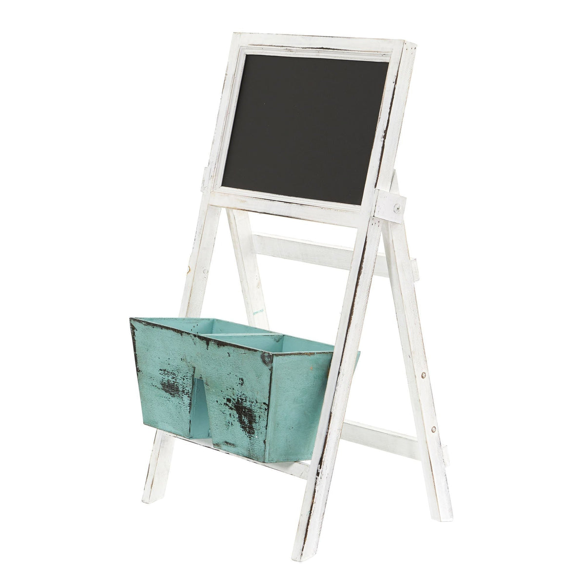 26” Farmhouse Multipurpose Bin and Chalkboard Stand
