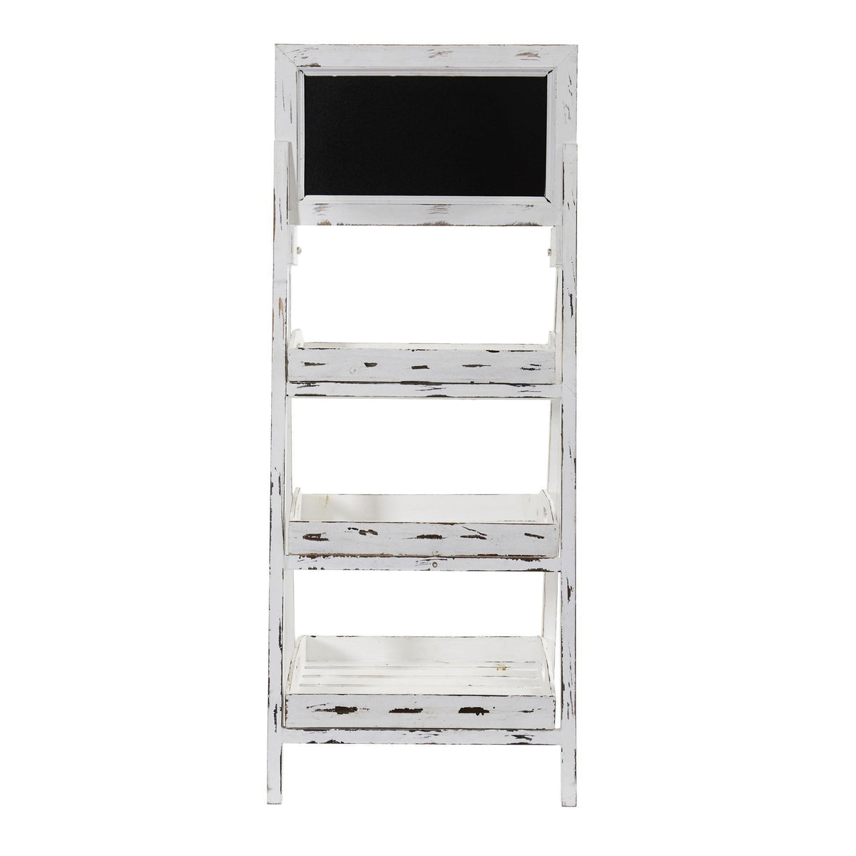 3’ White Washed Farmhouse Stand with Chalkboard