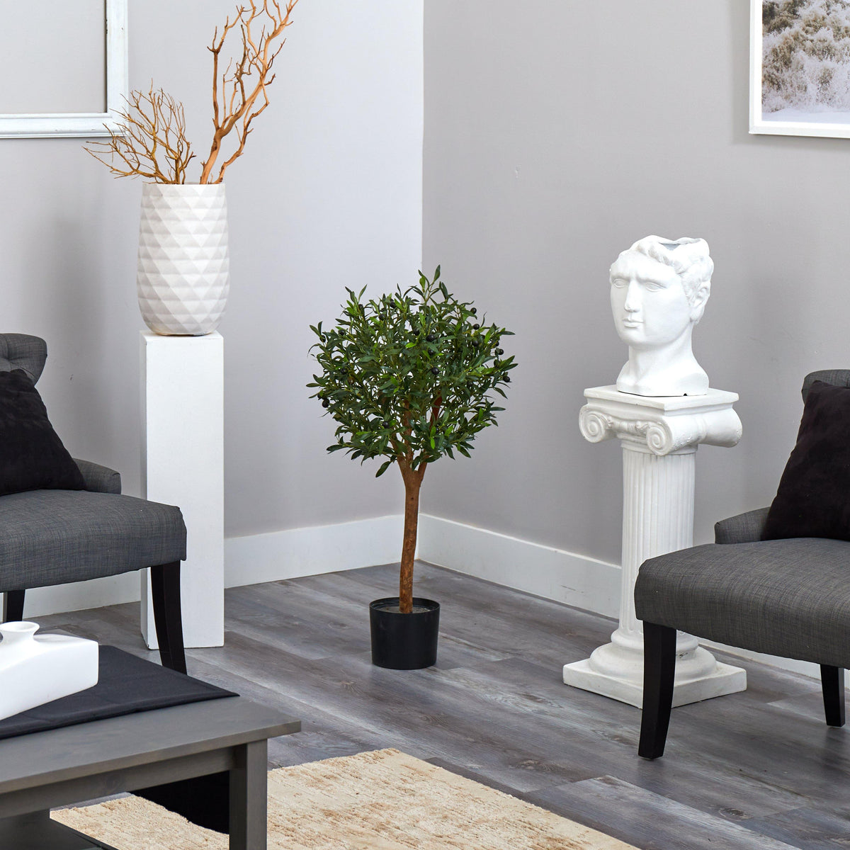 3.5’ Olive Artificial Tree in Nursery Planter