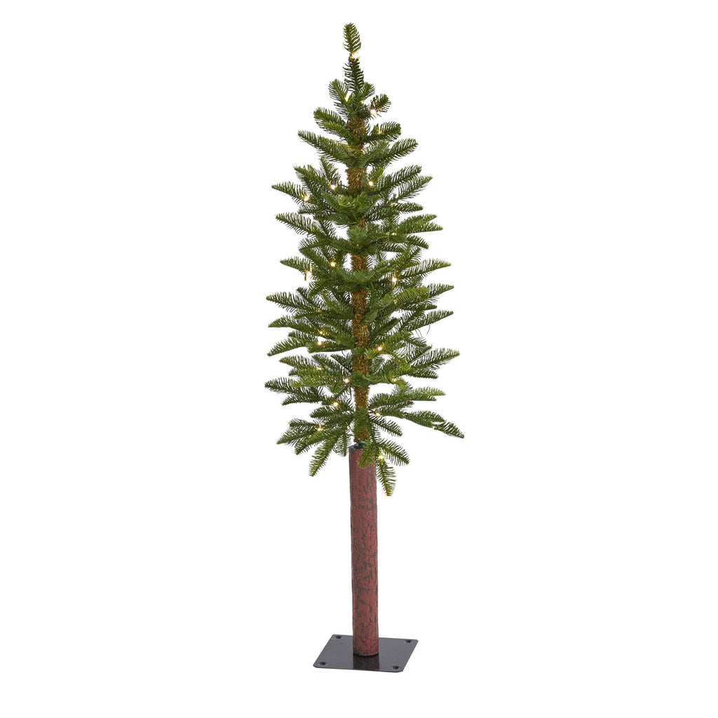 4’ Alaskan Alpine Artificial Christmas Tree with 50 Clear Microdot (Multifunction) LED Lights and 56 Bendable Branches