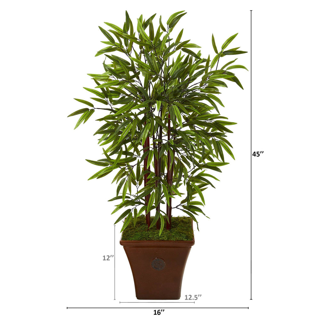 45” Bamboo Artificial Tree in Brown Planter