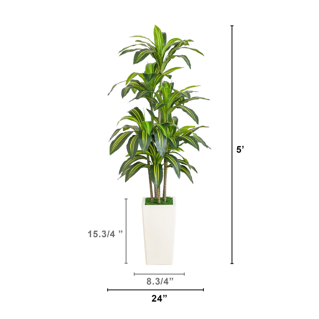 5' Artificial Real Touch Dracaena in Decorative Planter