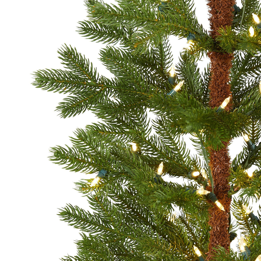5' Fairbanks Fir Artificial Christmas Tree with 150 Clear Warm (Multifunction) LED Lights and 118 Bendable Branches
