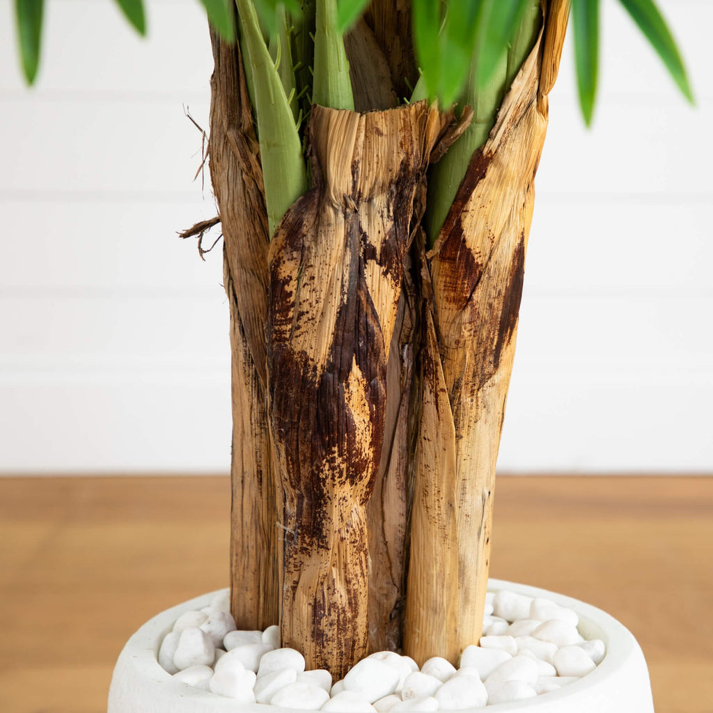 5.5’ Triple Areca Palm Artificial Tree in White Planter