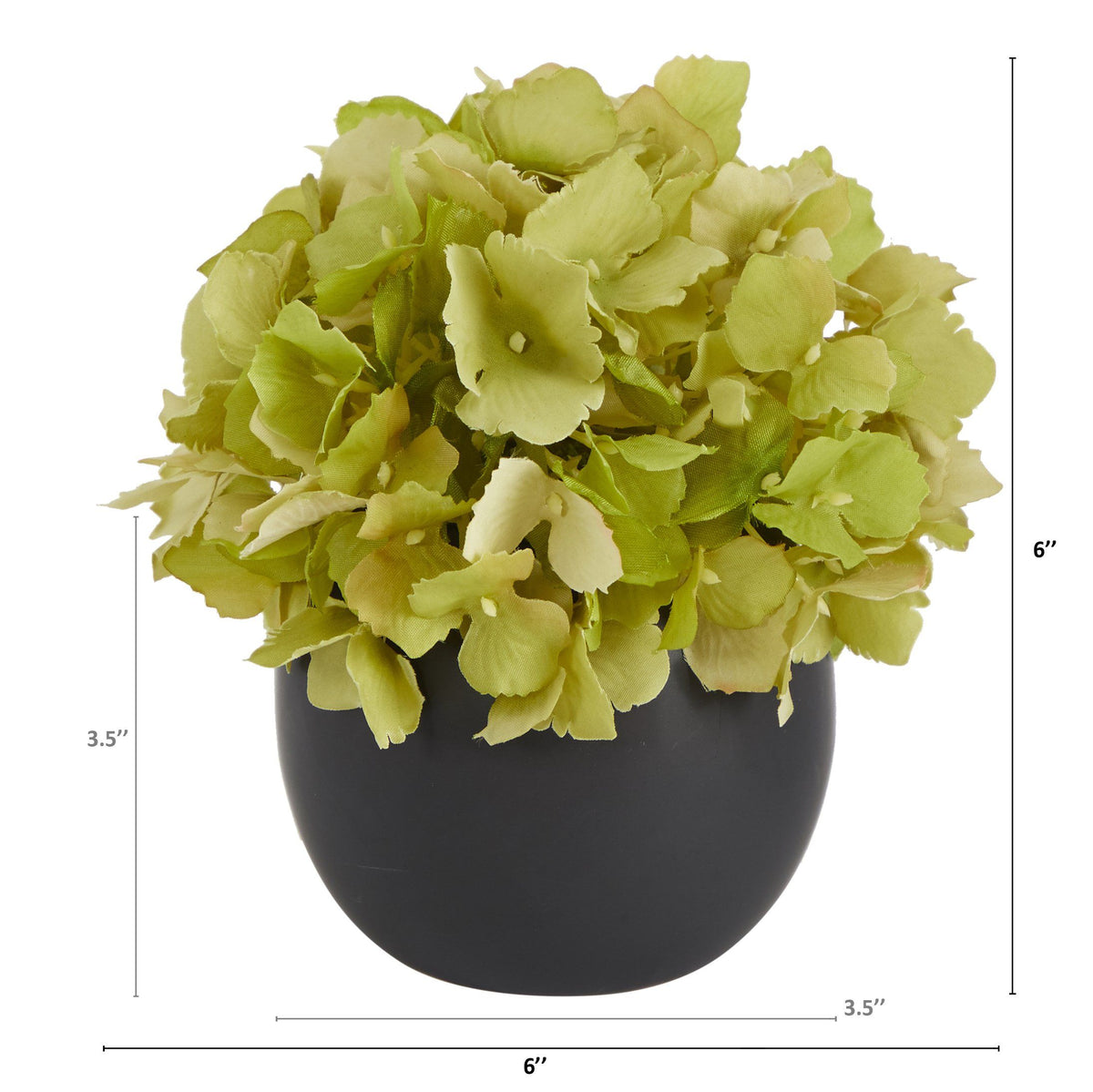 6” Hydrangea Artificial Arrangement in Decorative Vase
