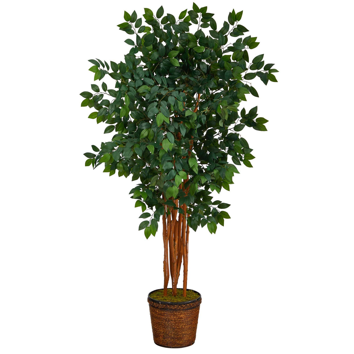 68” Sakaki Artificial Tree with 1470 Bendable Branches in Wicker Planter