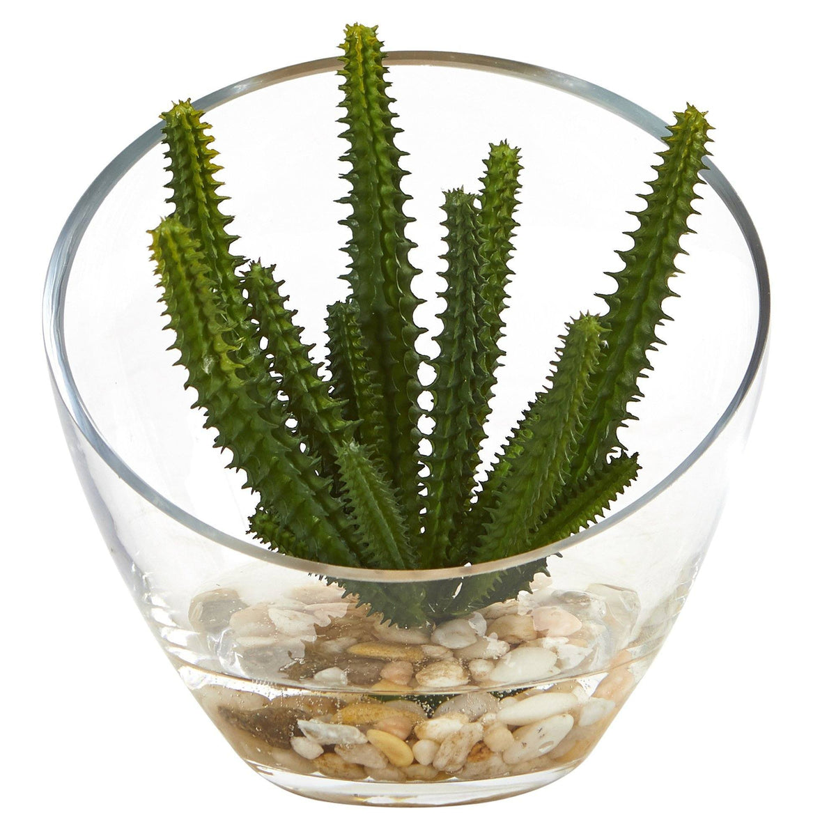 7” Mixed Succulent Artificial Plant in Glass Vase (Set of 3)