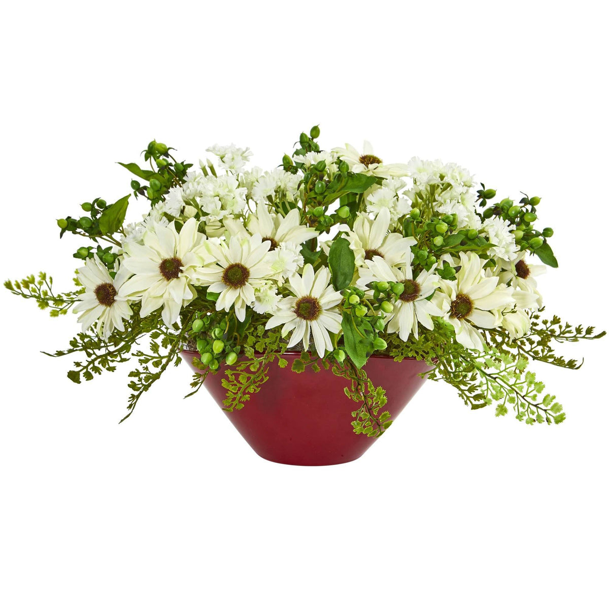 Daisy Artificial Arrangement in White Vase