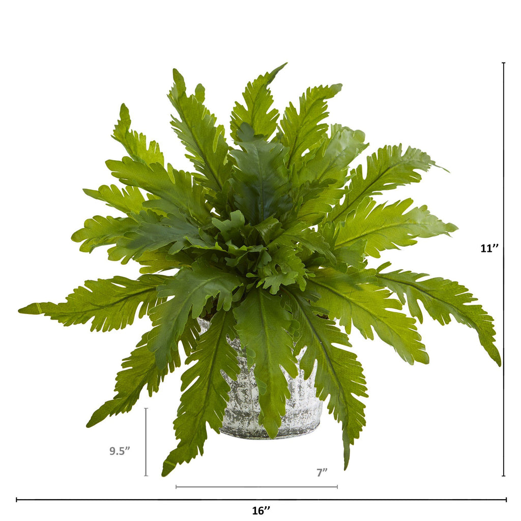 Fern Artificial Plant in Vintage Hanging Planter