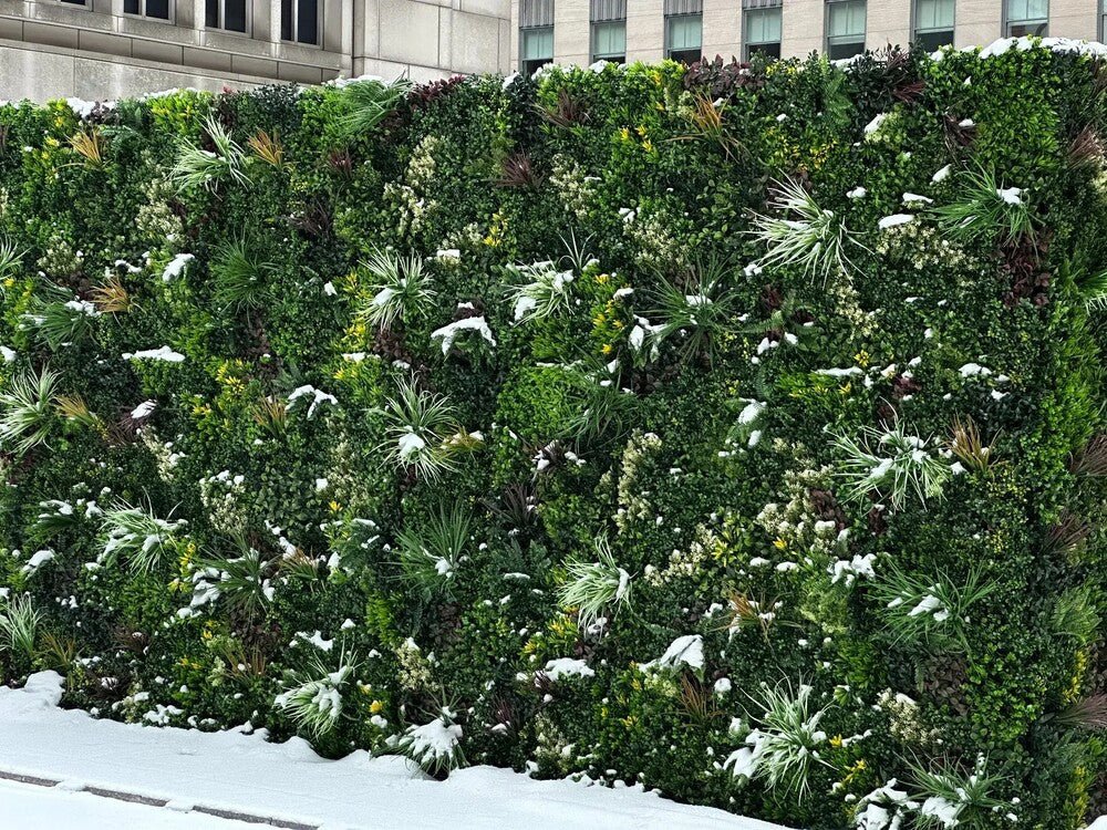 Evergreen Triptych Artificial Vertical Garden Green Wall Panel Set of 3 Seamless Panels 33 SQ FT – UV Resistant – Commercial Grade