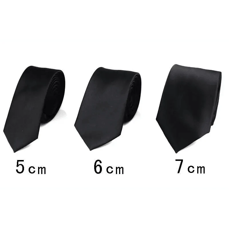Black Business Skinny Men Neckties Wedding Slim Ties Elegant Men Lightweight High Quality Modern Ties