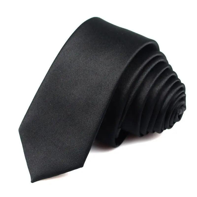 Black Business Skinny Men Neckties Wedding Slim Ties Elegant Men Lightweight High Quality Modern Ties