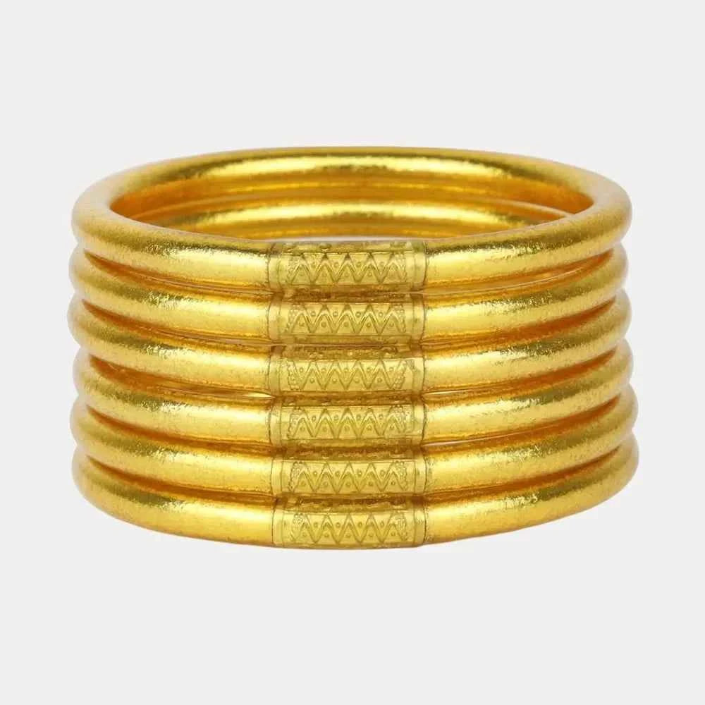 Budhagirl Gold All Weather Bangles® (Set of 6) - Serenity Prayer