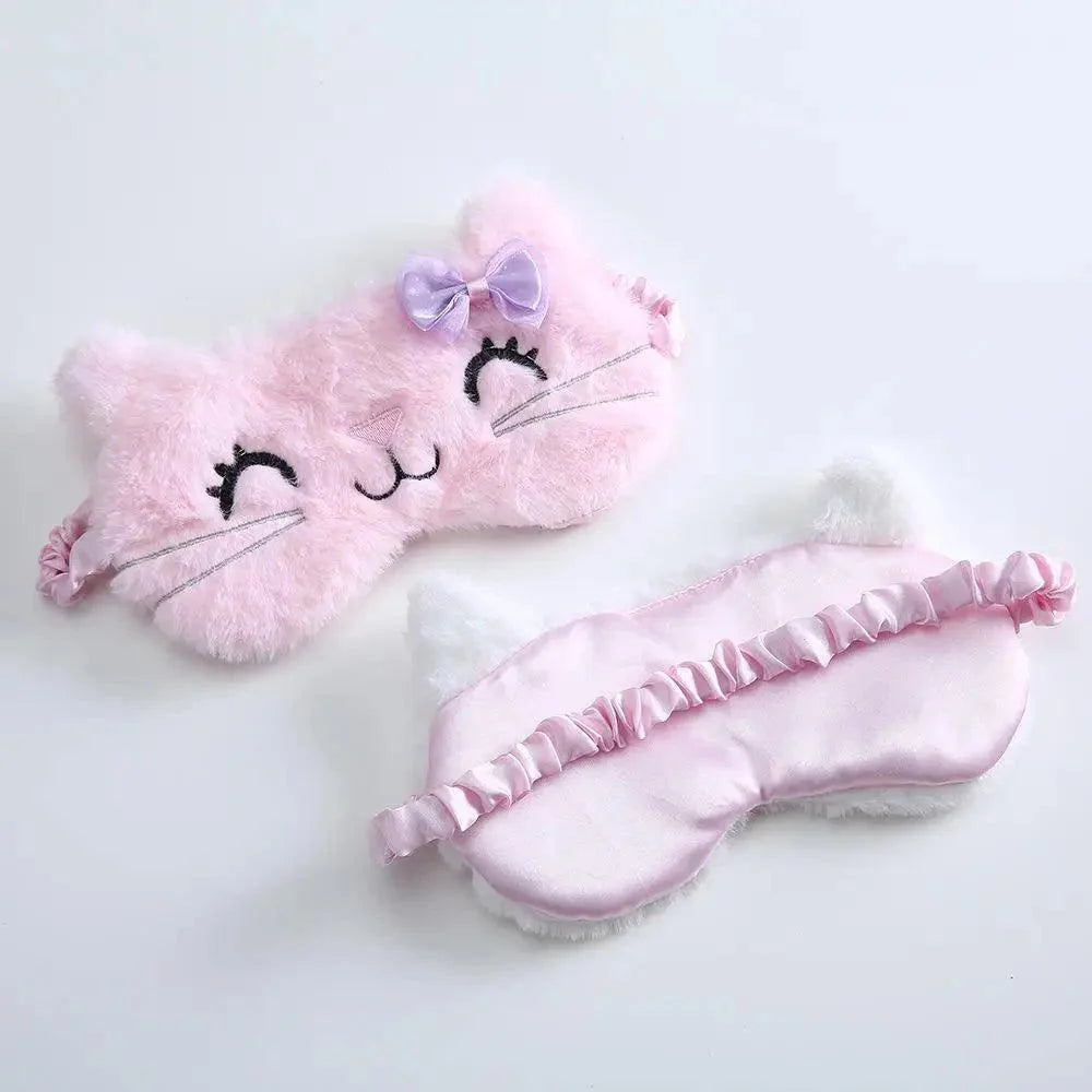 Cute Soft Cat Eye Cover Sleep Mask Comfortable Cartoon Mask Travel Rest Sleeping Aid Eye Patch Sleeping Mask Lightweight Blindfold For Travel