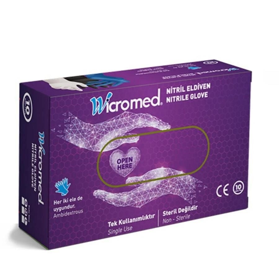 Wicromed Nitrile Gloves Durable Protection Large 10 Count