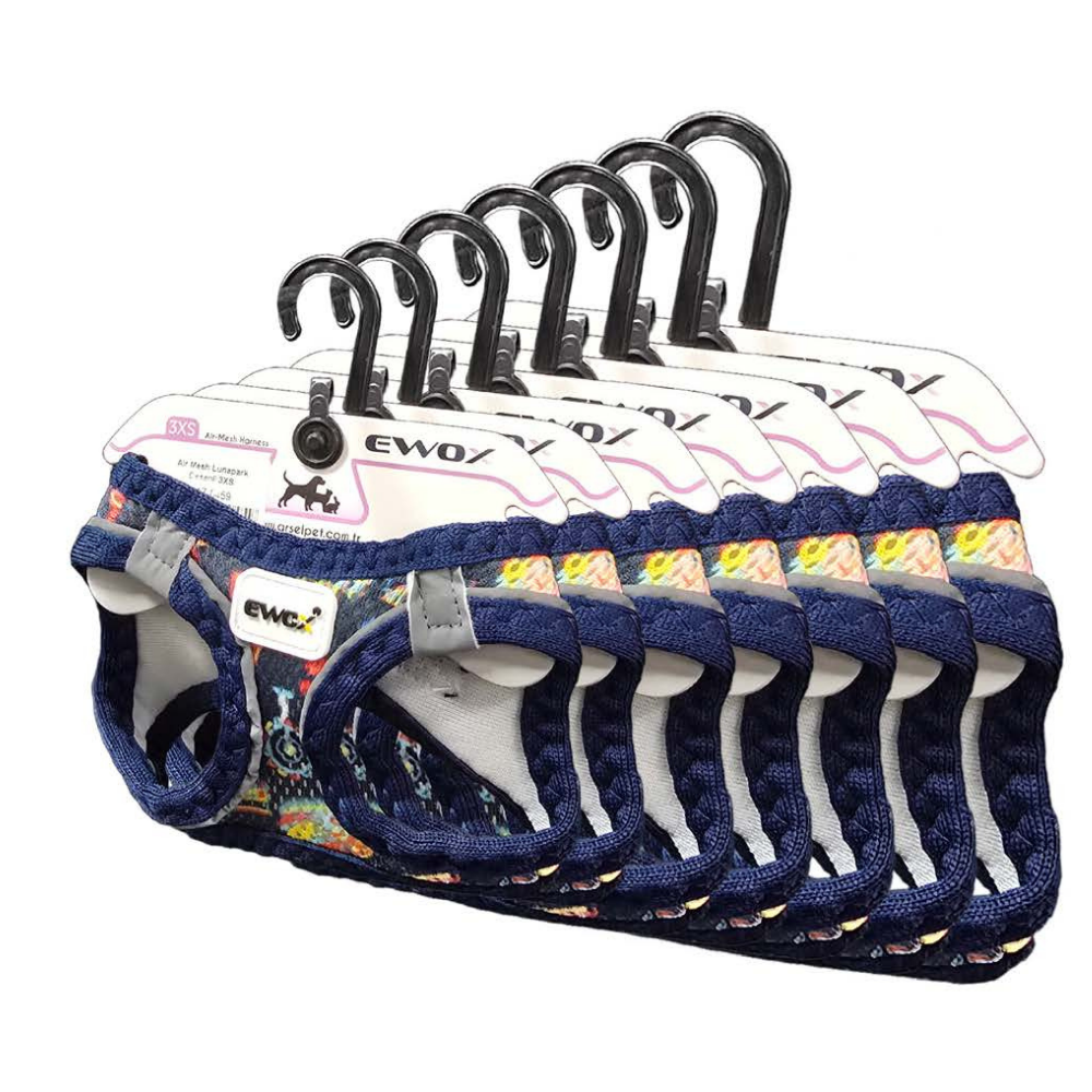 Ewox Air Mesh Amusement Park Print Dog Harness 3XS