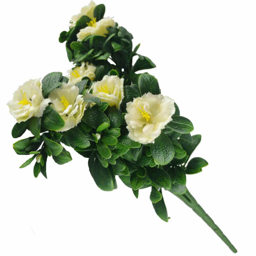 White Rose Bunch Artificial Hanging Plant 18in – UV Resistant