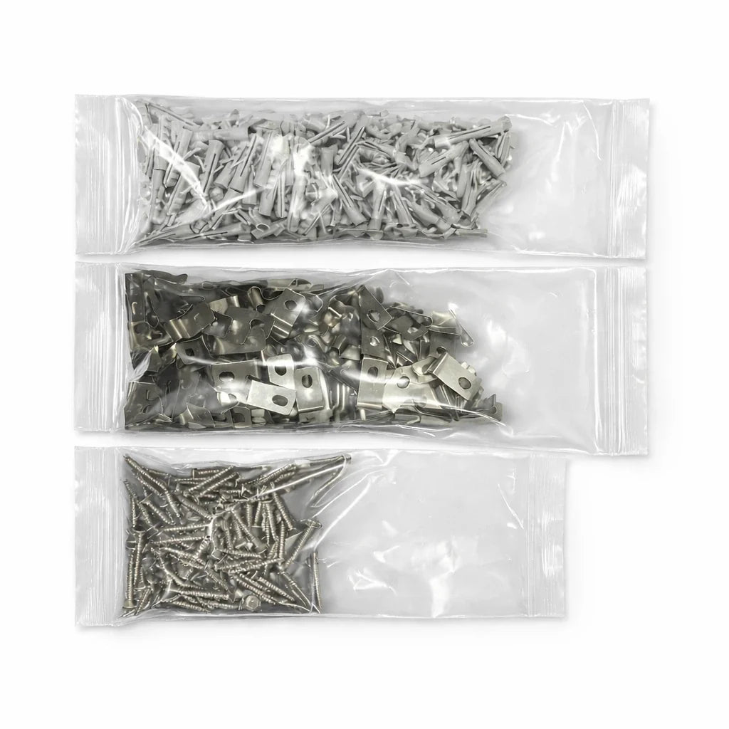 Artificial Green Wall Metal Panel Installation Kit – Screws, Plugs and Clips – 100 Pieces