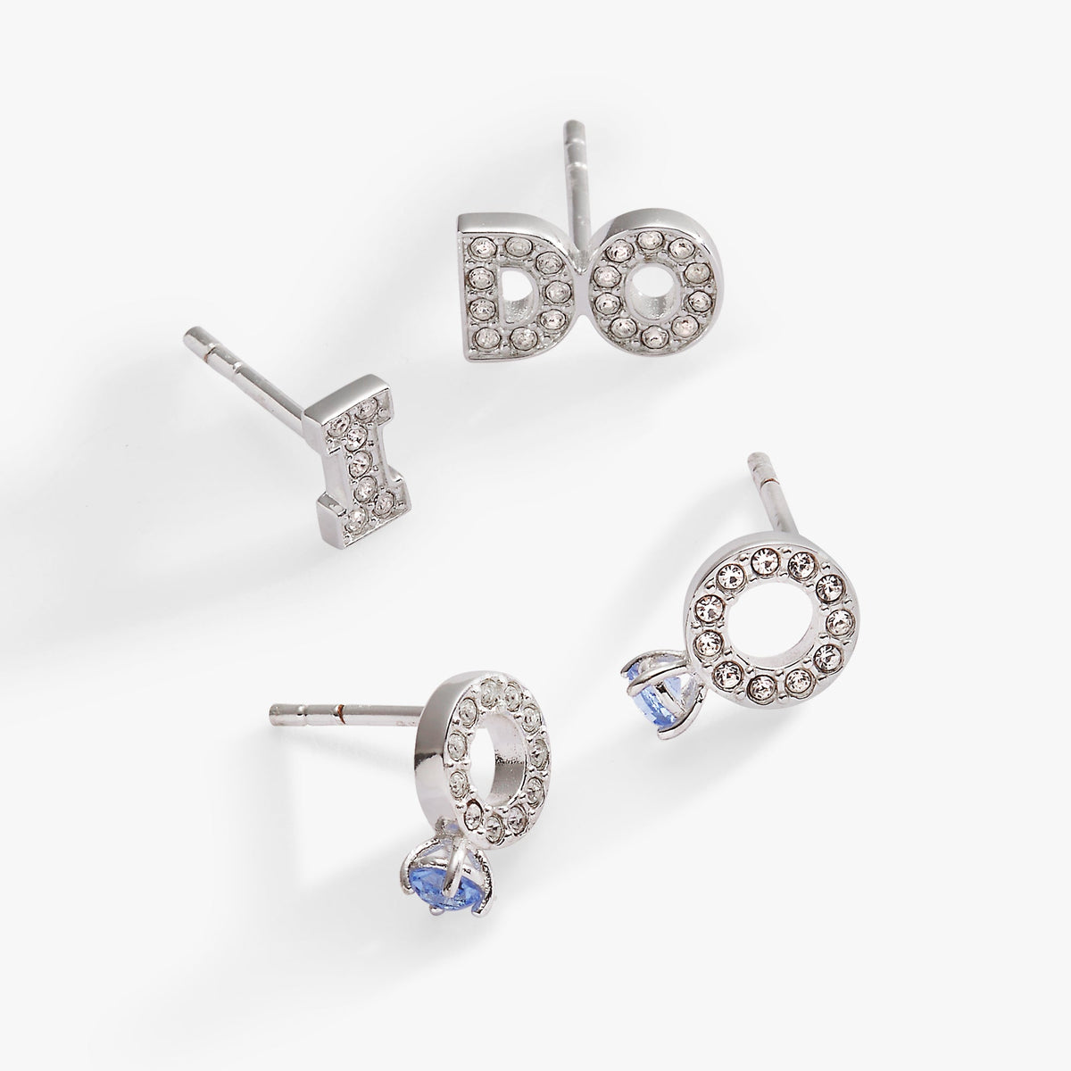 Bridal “I Do” Stud Earring Set of 2