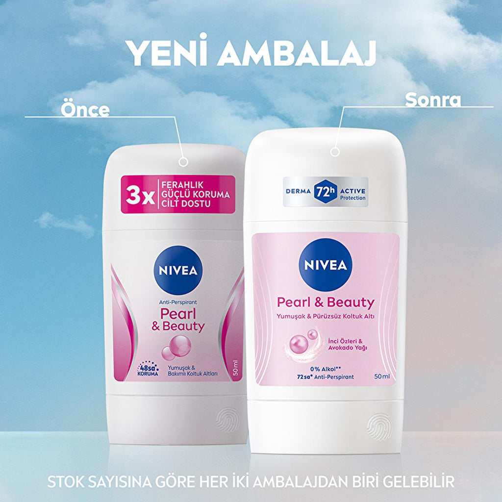Nivea Women's Deodorant Stick Pearl & Beauty - Long Lasting Anti-Perspirant Protection for Sensitive Skin