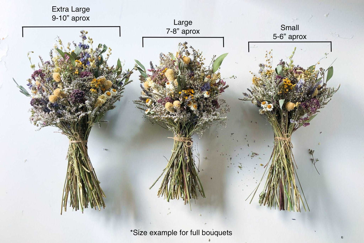 Dried Flower Bouquet – Peony, Blue & Pink Larkspur, Lavender & Avena Oats – Rustic Farm-Grown California Wedding & Home Décor Arrangement