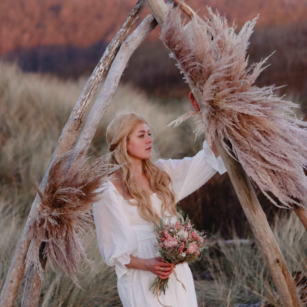 Boho Pampas Wedding Arch Arrangement
